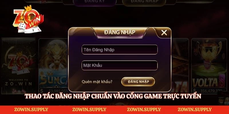 Thao tác đăng nhập chuẩn vào cổng game trực tuyến